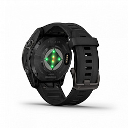 Умные часы Garmin Fenix 7S Pro Sapphire Solar, титан, серый DLC, ремешок -  силикон, угольно-серый