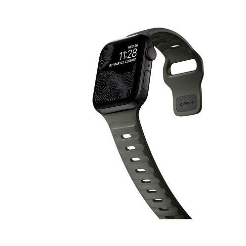 Ремешок Nomad Sport Strap для Apple Watch 49/45/44/42 мм, силикон, темно-зеленый M/L